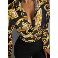 Zapeljiva bluza z ovratnikom in z izrezom Ula